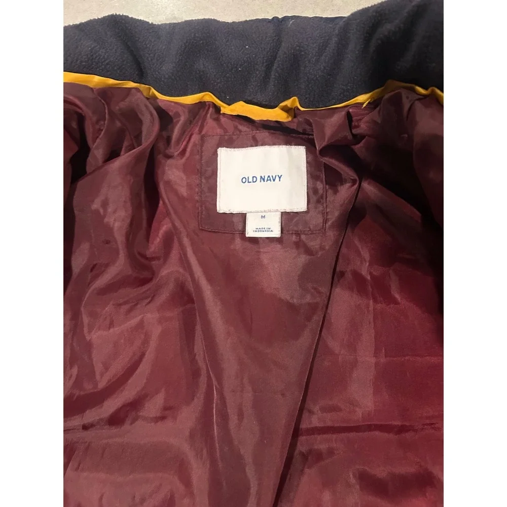 Old Navy Men Navy Blue‎ Puffer Jacket Winter Coat Size Medium